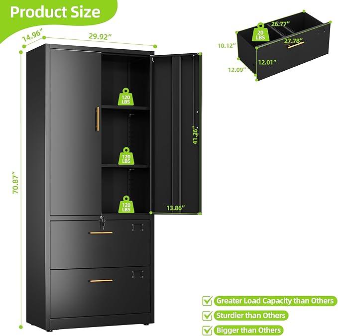 2 Drawer Lateral File Cabinet - Image 3
