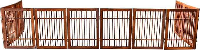 Urnporium Pet Dog Gate Strong and Durable Freestanding Folding Acacia Hardwood - Image 9