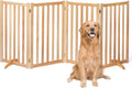 36" Height Extra Tall Freestanding Pet Gate, Solid Wood Folding Safety Fence by Axeman