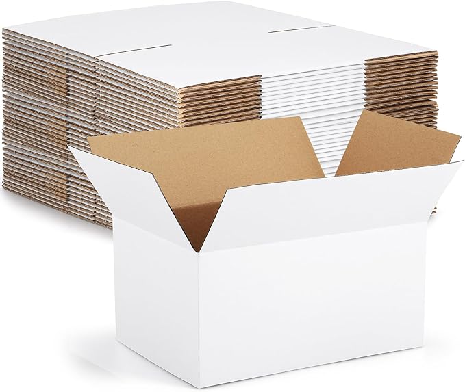 Eupako 10x7x5-Small-Shipping-Boxes-30-Pack-White-Corrugated-Box-Mailers by Eupako