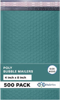 Green Small Bubble Mailers 4x8 Inch #000 | Thick Padded Poly Bubble Mailer by MAILERVIEW