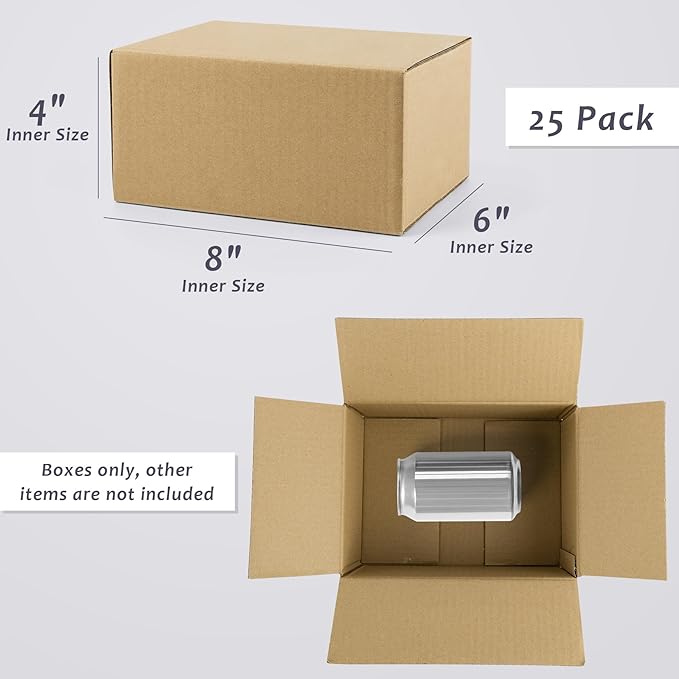 Frametory 8x6x4 Pack of 25 Corrugated Cardboard Packing Shipping Mailing Moving - Image 2