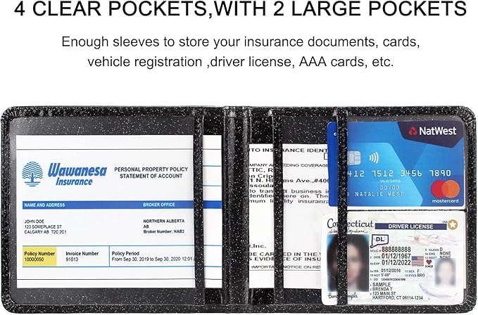 Car Registration and Insurance Holder, Leather Registration and Insurance Card - Image 4