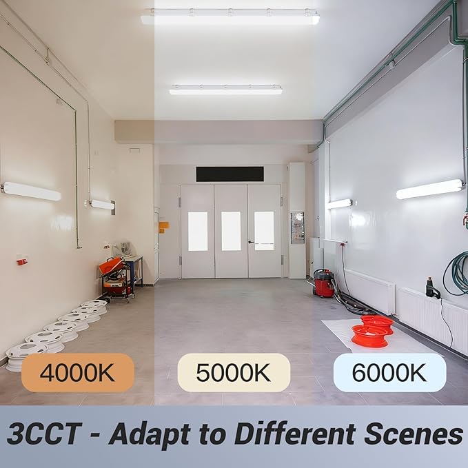 JTT 4FT LED Vapor Tight Light, 60W/50W/40W IP65 Waterproof LED Outdoor Indoor - Image 6