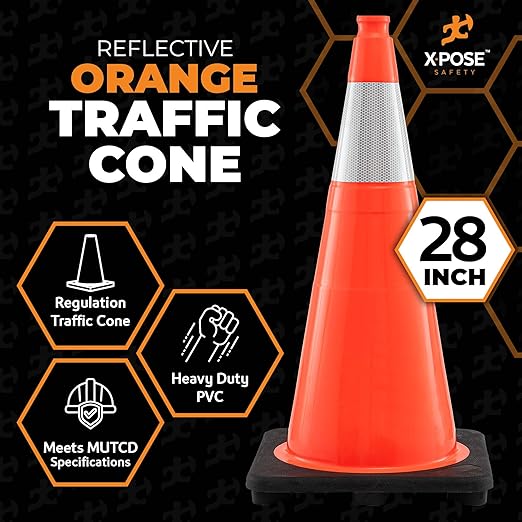 Xpose Safety 28 Inch Orange Traffic Cones - Image 4