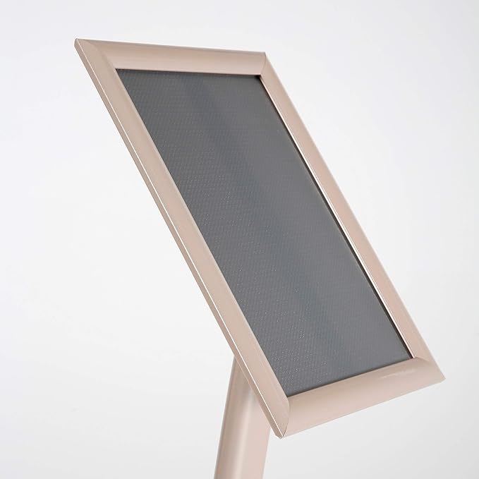 M&T Displays Curved Menu Board, 11x17 Pedestal Sign Holder Pale Rose Floor - Image 8