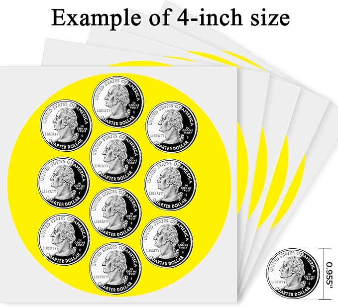 4 Inch Large Yellow Circle Thermal Labels, Self-Adhesive Round Inventory - Image 3