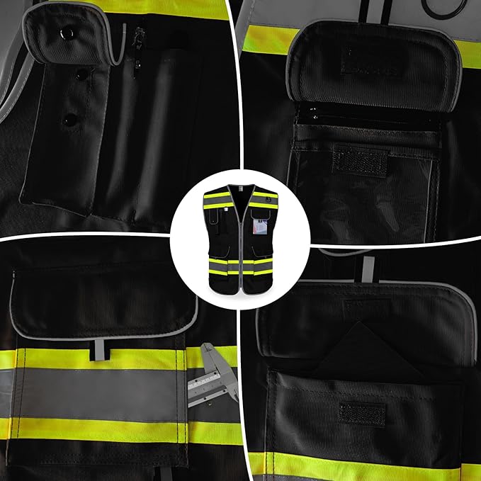 TCCFCCT High Visibility Vest 9 Pockets Reflective Safety Vest - Image 4