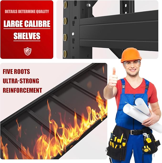 Heavy Duty Garage Shelving Units, 6000LBS Deep Storage Shelves, Adjustable - Image 3