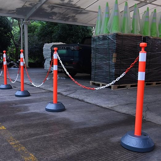 6 Pack Traffic Delineator Post Cones - Image 6
