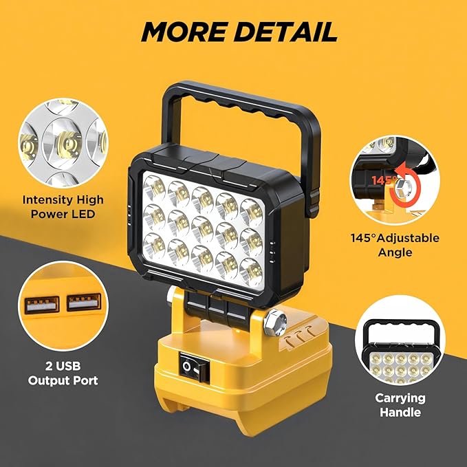 2Pack 6000 Lumen LED Work Light Compatible - Image 6