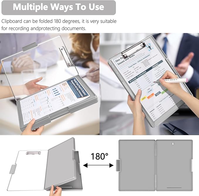 Clipboard with Storage, Heavy Duty Clip Boards 8.5x11 with 2 Storage Case - Image 6