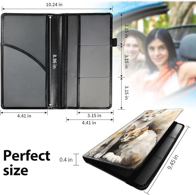 Car Registration and Insurance Holder, Leather Car Glove Box Organizer - Image 5