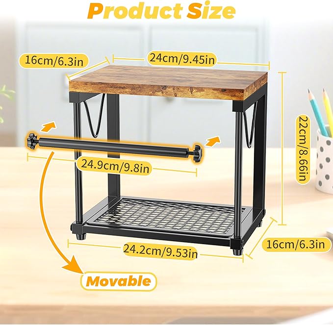 Label Holder for Rolls and Fan-Fold Labels, Wooden Sticker Dispenser for - Image 7