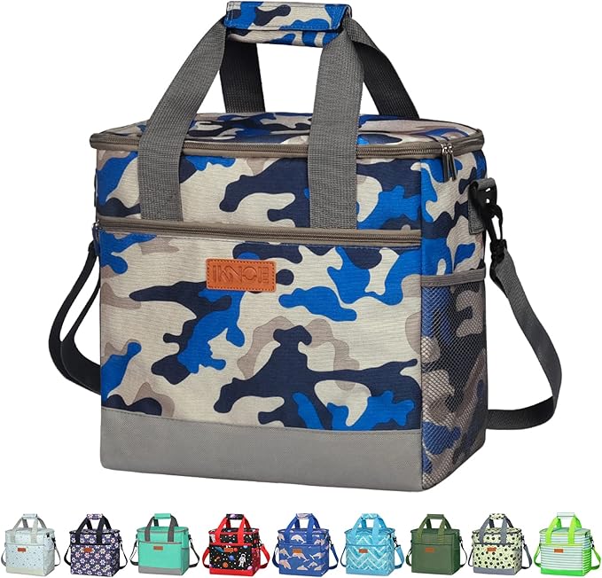 Iknoe Large Cooler Bag Collapsible 24 Can Insulated Bags Leakproof Lunch Cooler by Iknoe