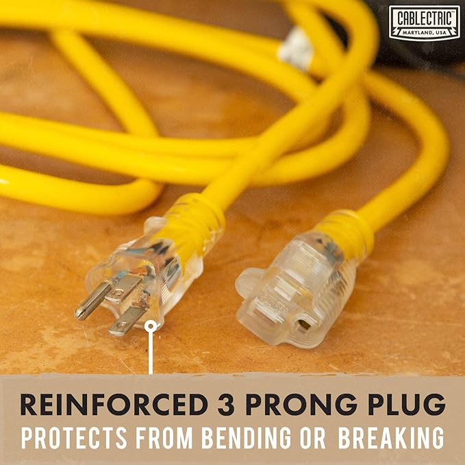12 Gauge Outdoor Extension Cord 50 ft, 12/3 Heavy Duty Extension Cord 3 Prong - Image 3