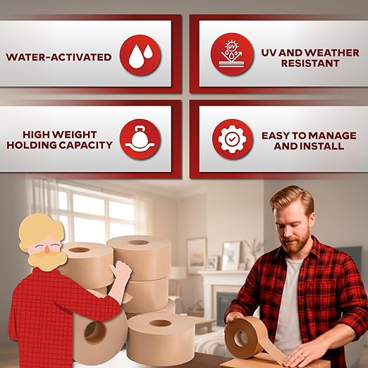 XFasten Water Activated Tape Brown - Image 2