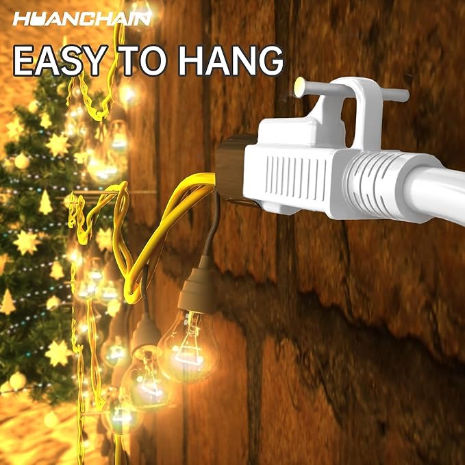 HUANCHAIN Indoor Outdoor White Extension Cord 20 ft Waterproof, 16/3 Gauge - Image 3