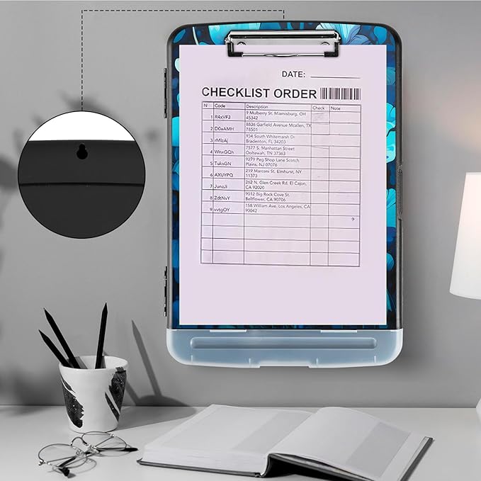 Clipboard with Storage, Storage Clipboard with Pen Holder, Heavy Duty Plastic - Image 4