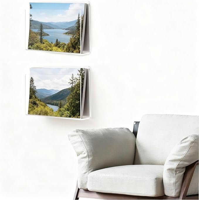Wall Mount File Holder | Clear Acrylic Display Rack, Wall Mounted File Holder - Image 7
