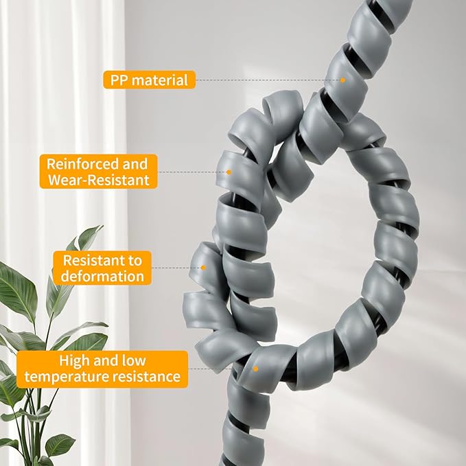 Spiral Wire Wrap, 33ft Spiral Cable Wrap Sleeve Hose - Image 3