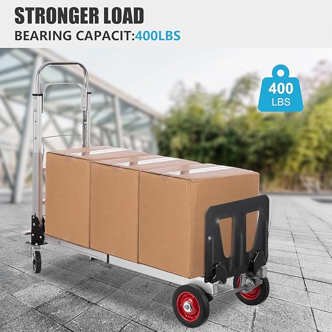 2 in 1 Aluminium Hand Truck Dolly 450lbs Capacity, Heavy Duty Convertible Hand - Image 6