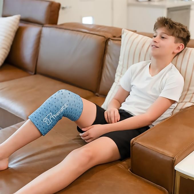 TheraICE Junior Knee Ice Pack Wrap Compression Sleeve - Image 4