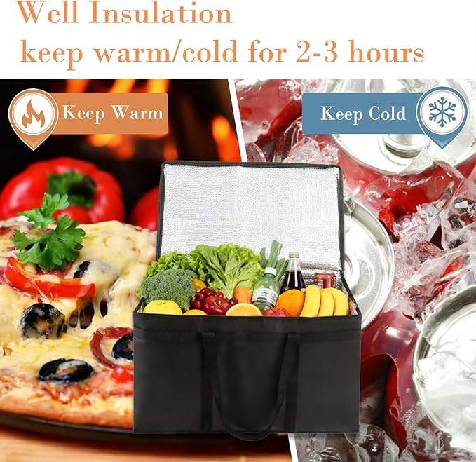 Insulated Bags for Food Delivery, XXXL Pizza Delivery Bags for Hot and Cold Food - Image 4