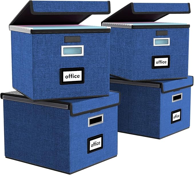 Huolewa Decorative File Organizer Boxes Office Document Storage by Huolewa