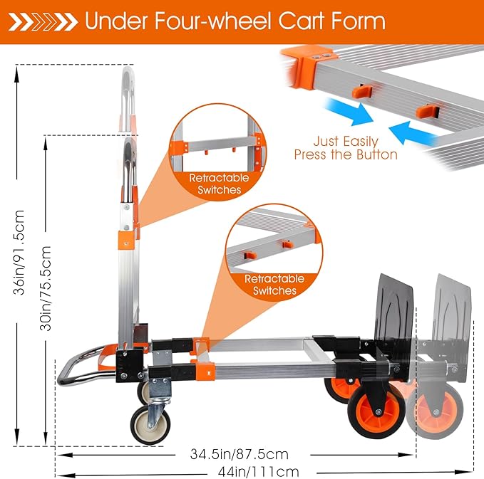 3 in 1 Folding Hand Truck Dolly Cart - Image 5