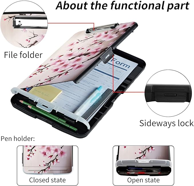 File Clipboard Storage with Pen Holder High Capacity Plastic Nursing Clipboards - Image 5
