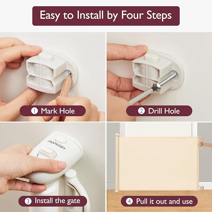 Retractable Baby Gate, Momcozy Extra Wide Mesh Baby Gates - Image 2