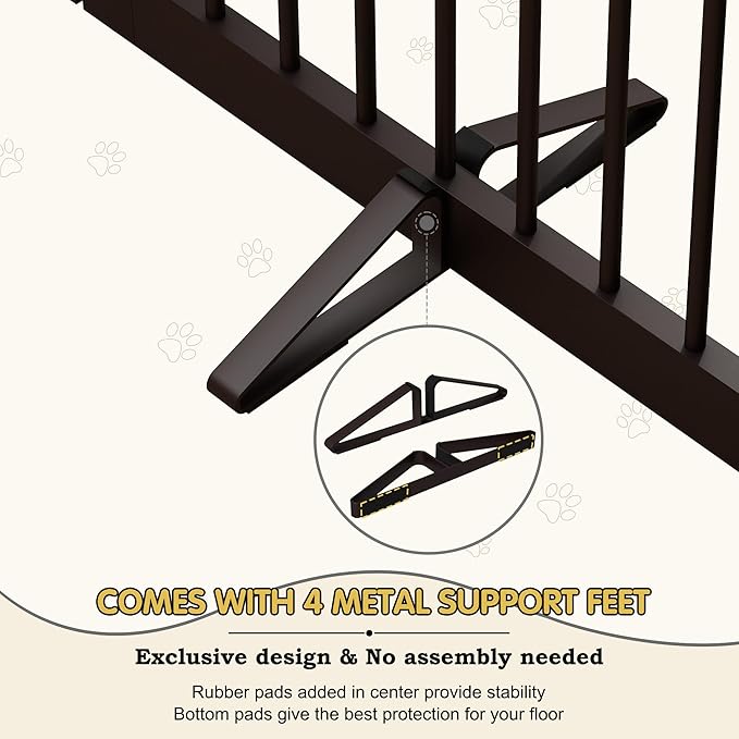 Freestanding Pet Gates with Walk Through Door, Dog Indoor Fence, Dog Gate - Image 3