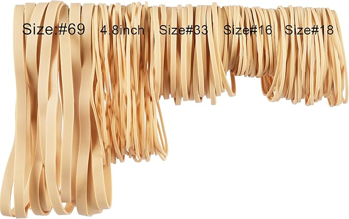 HAIDIBAO-Rubber Bands Assorted Sizes Beige Elastic Bands - Image 3