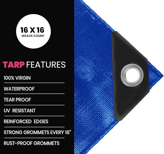 PROTARP Extreme Heavy Duty 22 Mil Tarp Cover, Waterproof, UV Resistant - Image 4