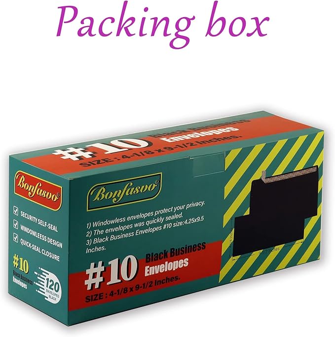 120 Pack #10 Black Security Envelopes 4-1/8 x 9-1/2 inches Self Seal Kraft - Image 5