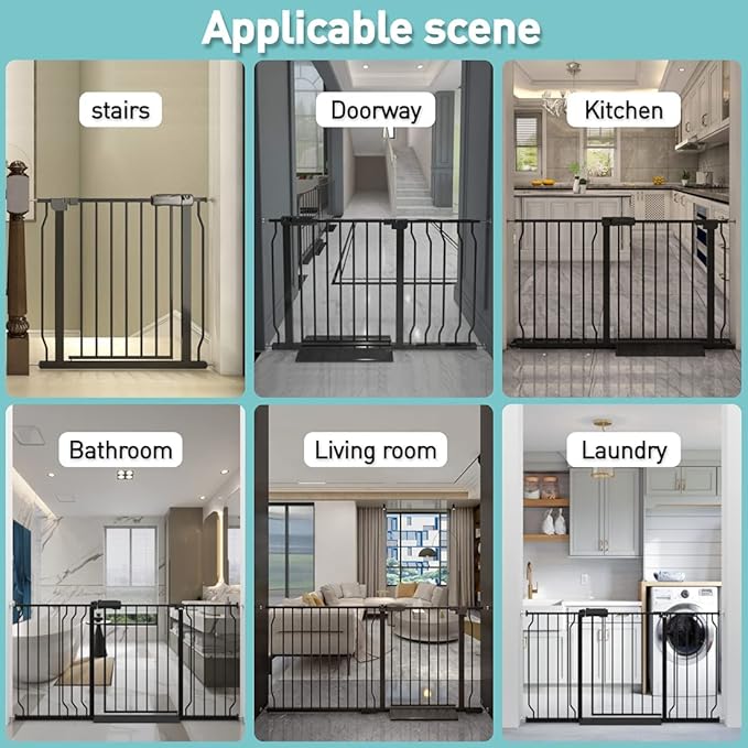 WAOWAO Baby Gate 52.76-57.48" Extra Wide Pressure Mounted Walk Through Swing - Image 5