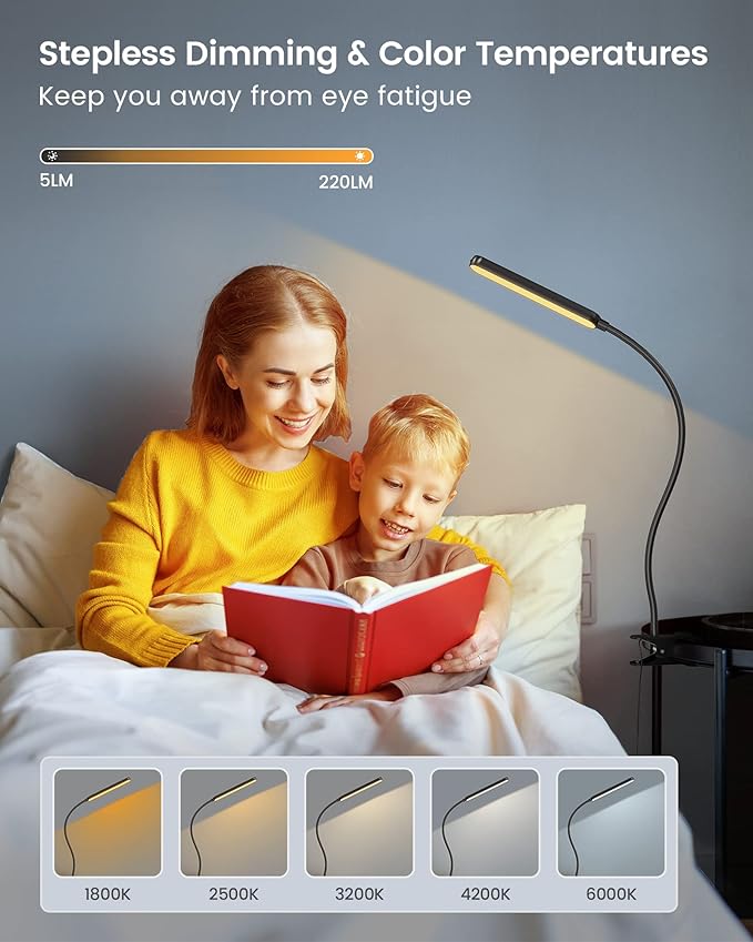 Glocusent 38 LED Clip On Light: 5W Eye Caring Book Lights - Image 4