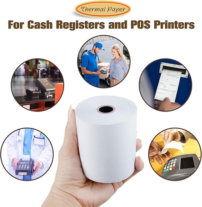 3 1/8" x 230' Thermal Paper, POS Receipt Paper - Image 8