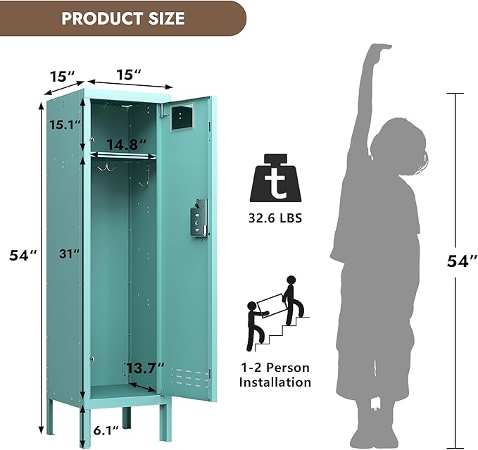Metal Kids Locker, Metal Cabinet Storage Lockers, Lockable - Image 3