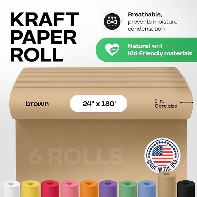 Brown Kraft Paper Roll 24" x 2160", Crafts/Arts - Image 2