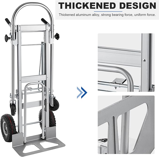 3in1 Aluminum Hand Truck, Convertible Hand Truck Dolly Large Size 1000 lb - Image 5