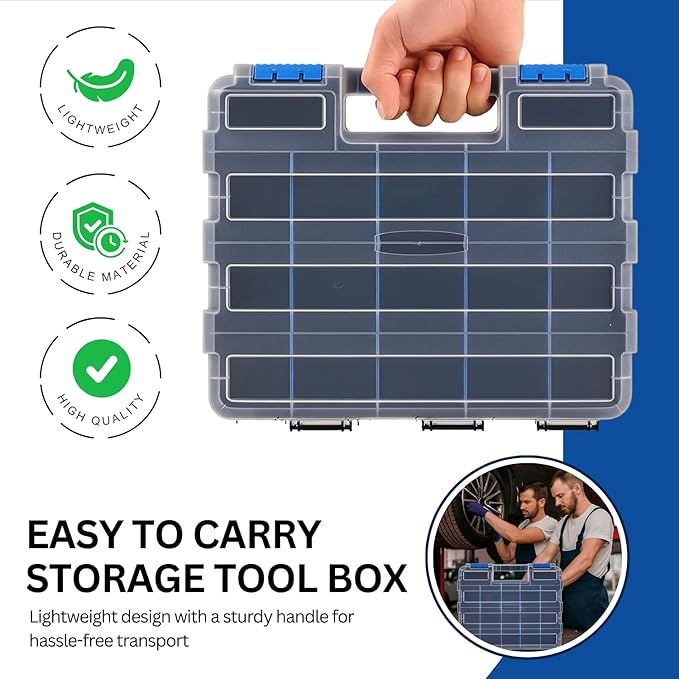 Andalus Tools Organizer Box, Small Parts Storage 34-Compartment Double-Sided - Image 7