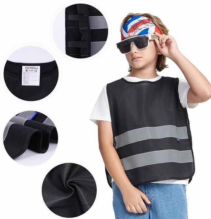 A-SAFETY Kids High Vis Reflective construction Safety vest customized LOGO - Image 5