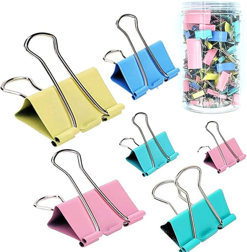 150 Pcs Colored Binder Clips Assorted Sizes by Cologo