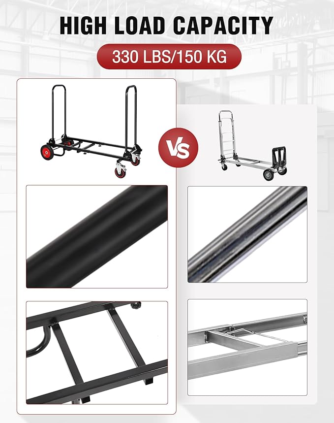 RedSwing Folding Multi-Utility Dolly Cart, Heavy Duty 8-in-1 Convertible Cart - Image 2