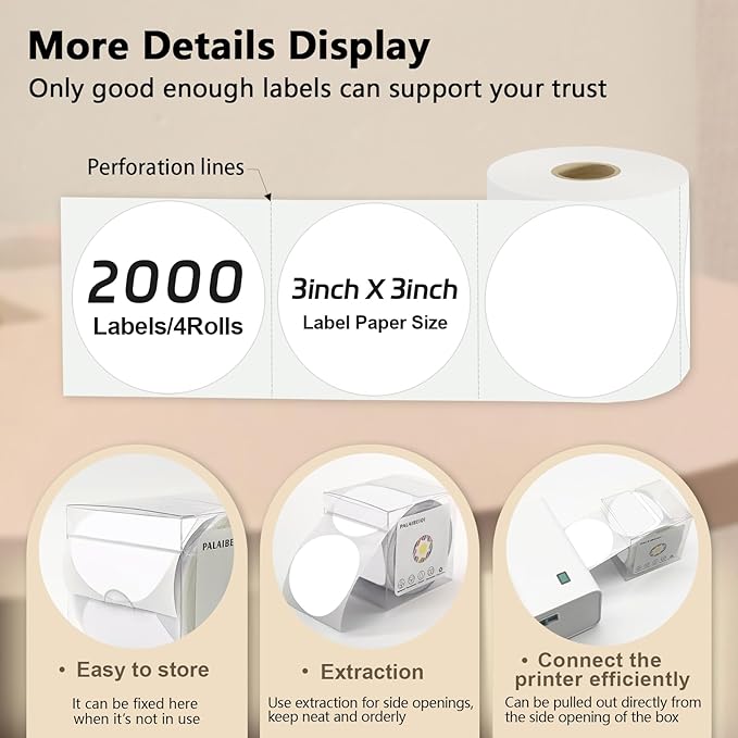 3 X 3 Inch Round Thermal Labels Circle Color Coding Labels Printable Waterproof - Image 4