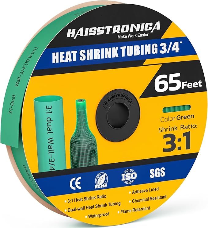 haisstronica 3:1 Heat Shrink Tubing, Shrink Ratio Adhesive Lined Marine Grade by HAISSTRONICA