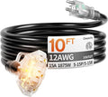 10 ft 12 Gauge 3 Outlet Extension Cord Splitter by Deeklify