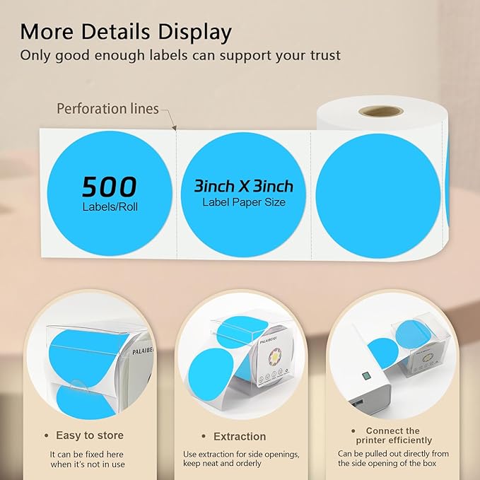 3 X 3 Inch Round Thermal Labels Circle Color Coding Labels Printable Waterproof - Image 4